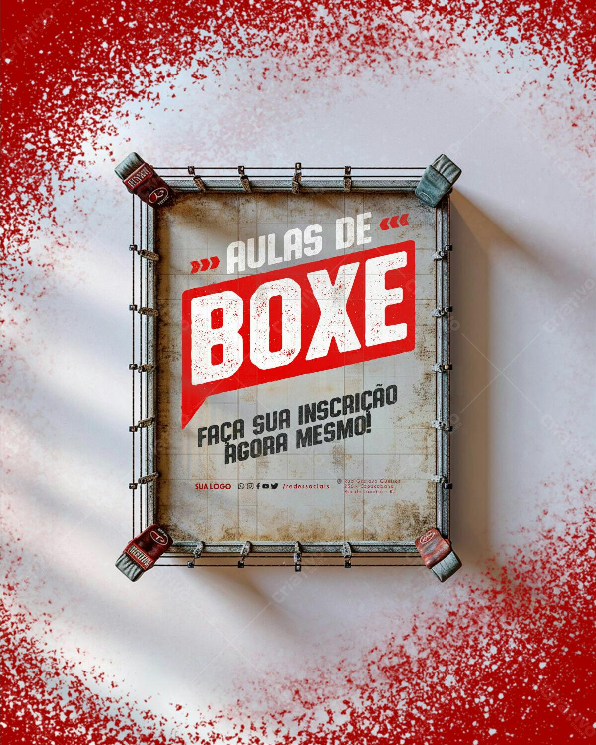 Flyer Aulas de Boxe PSD Editável