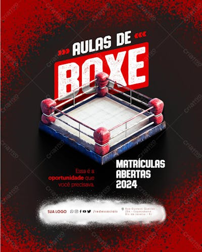 Social Media   Aulas De Boxe   Matrículas Abertas 2024