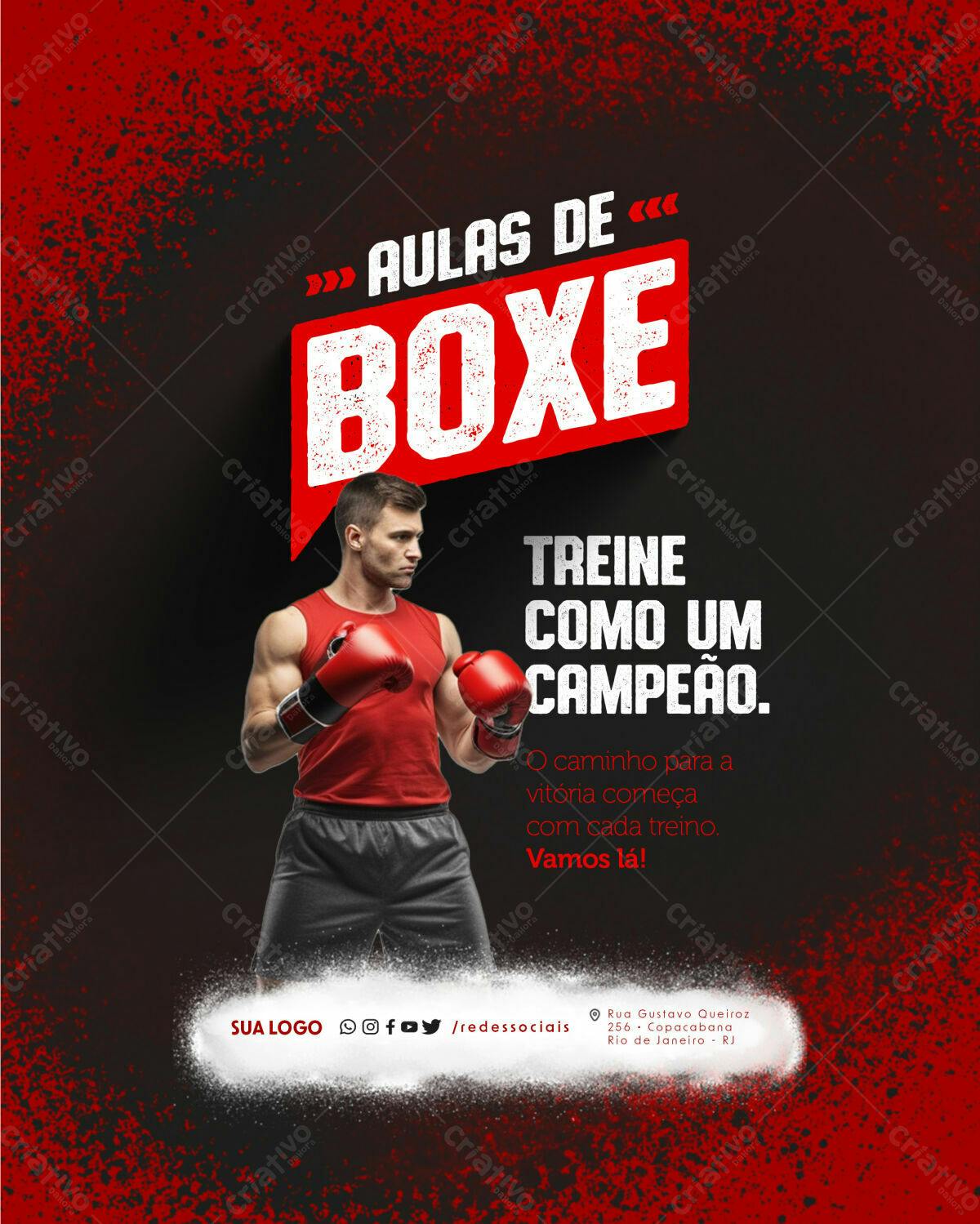 Flyer para Aula de Boxe PSD Editável