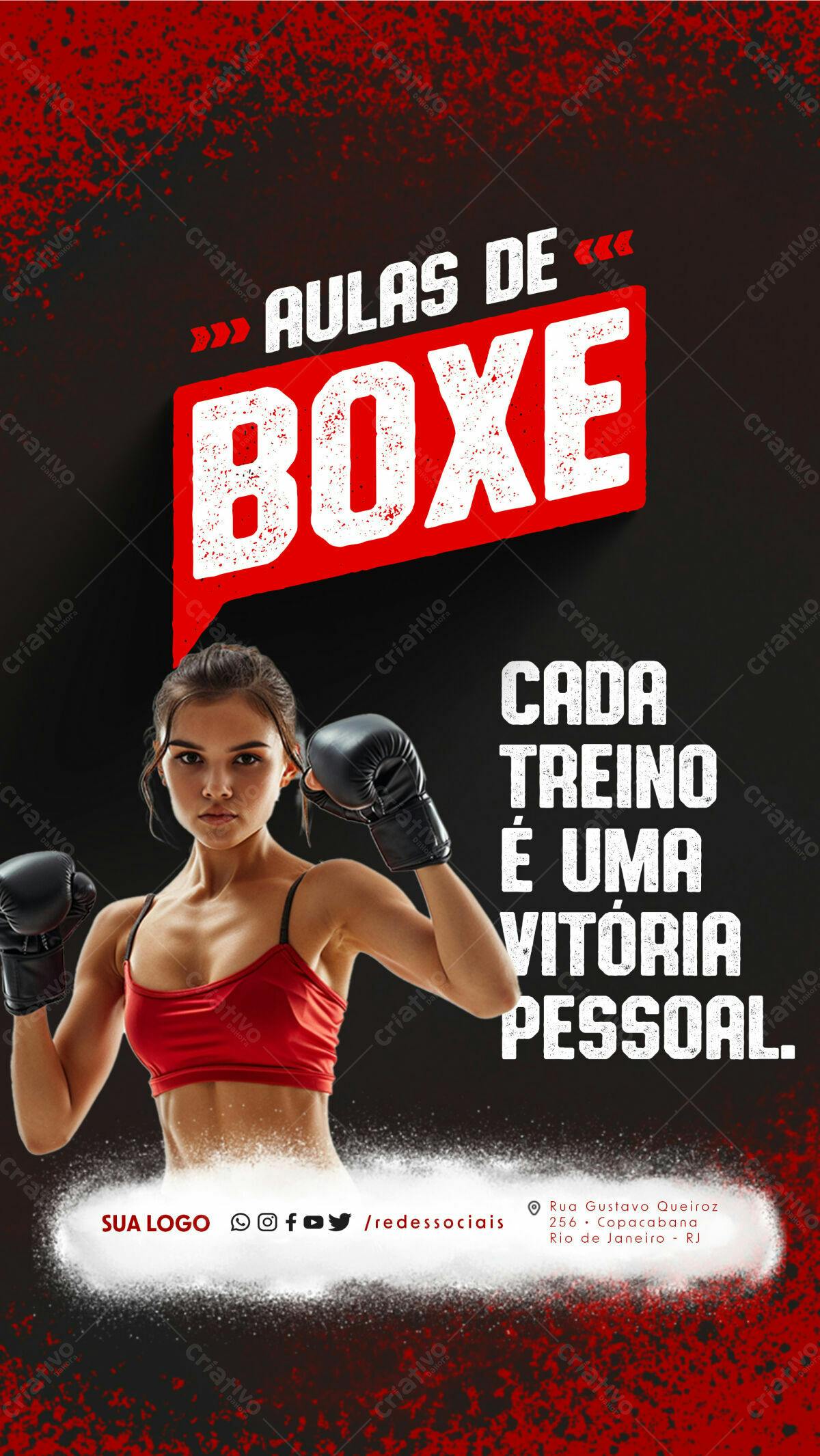 Flyer para Aulas de Boxe PSD Editável