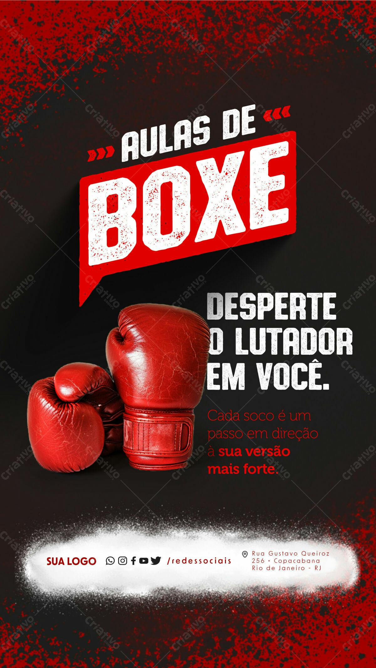 Flyer para Aulas de Boxe PSD Editável