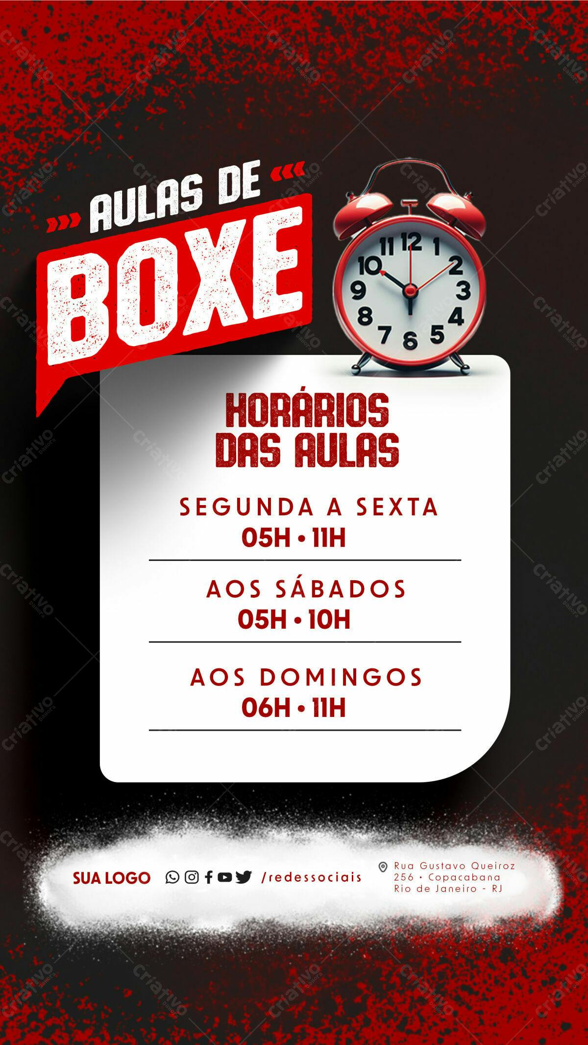 Flyer Aulas de Boxe PSD Editável