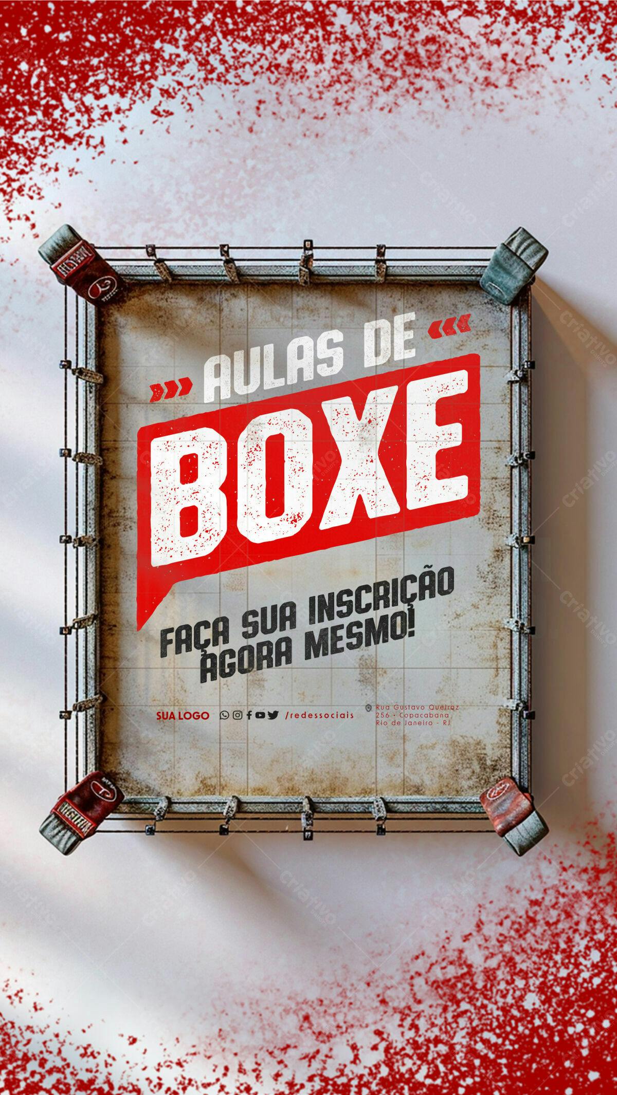 Flyer para Aulas de Boxe PSD Editável