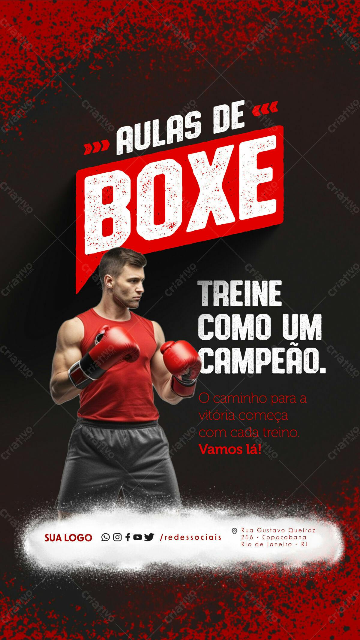 Flyer Aulas de Boxe PSD Editável