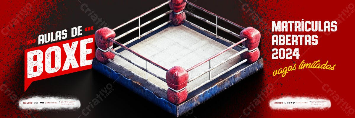Banner Matrículas Abertas Boxe 2024 PSD Editável
