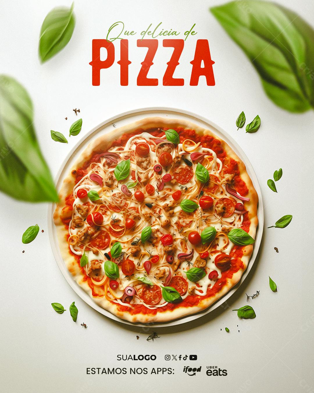 Flyer Pizza Deliciosa PSD Editável