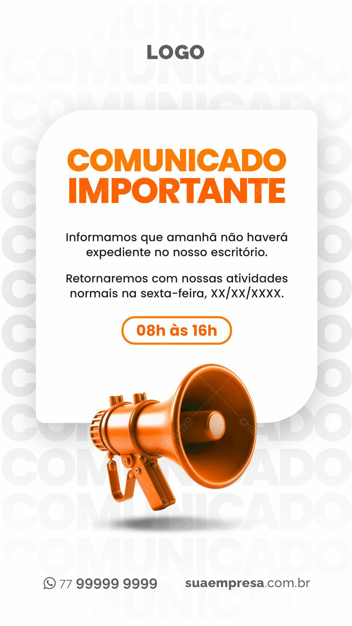 Comunicado Importante PSD Editável