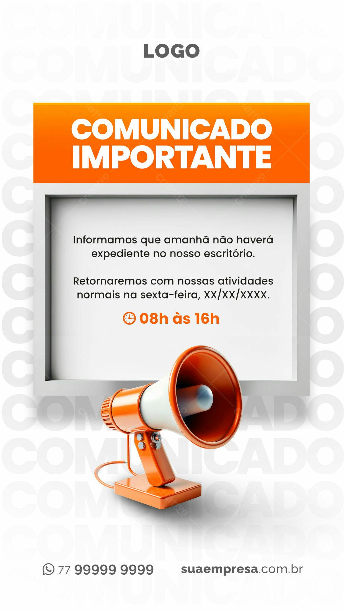 Comunicado Importante PSD para Empresa Editável