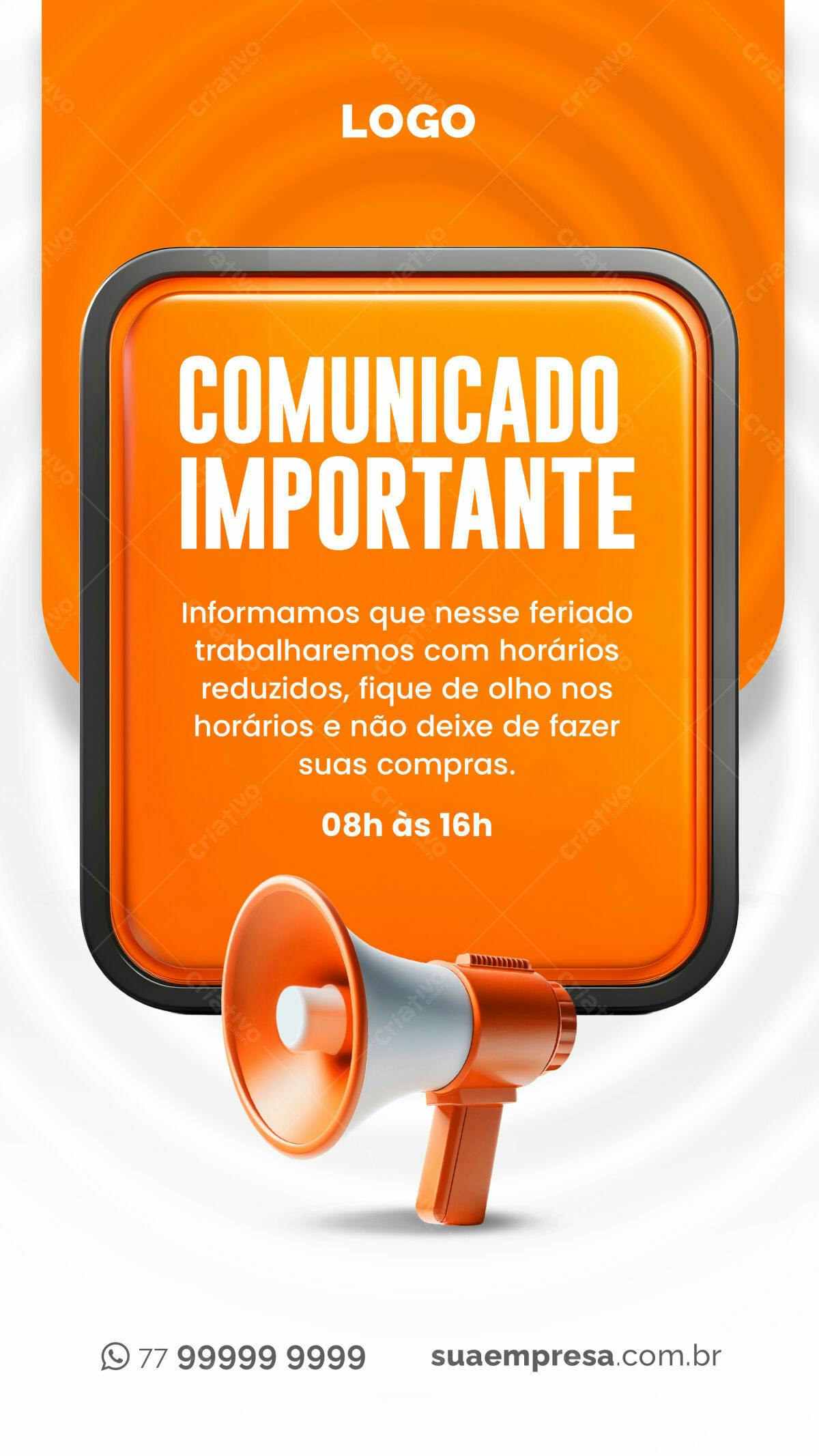 Comunicado Feriado PSD Editável
