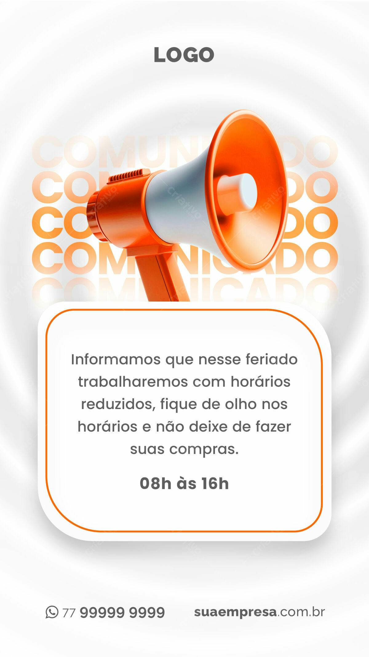 Comunicado Feriado PSD Editável