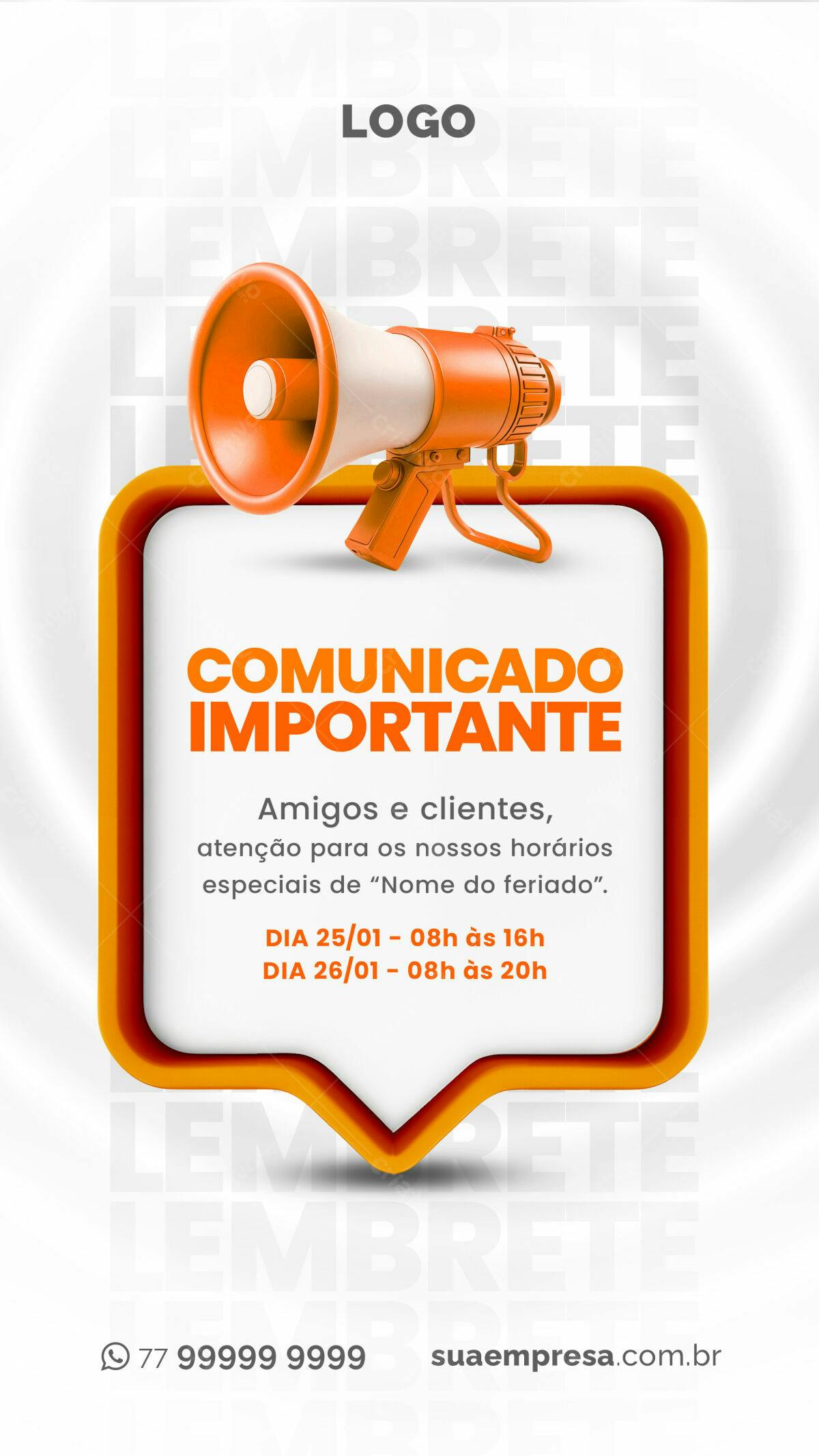 Flyer de Comunicado Importante PSD Editável