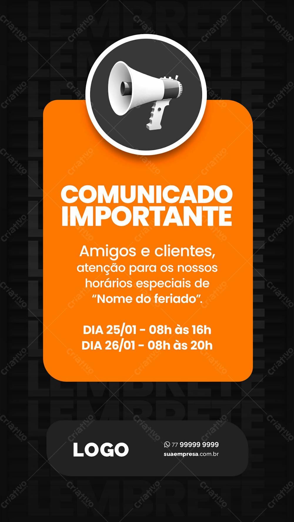SOCIAL MEDIA PARA AVISOS E COMUNICADOS 