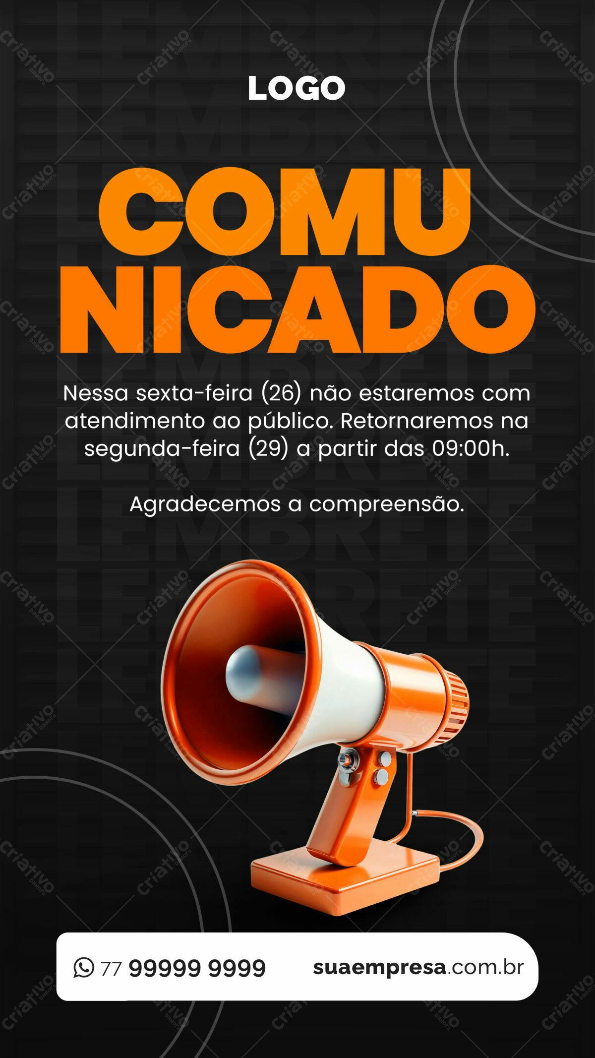 Comunicado de Encerramento PSD Editável