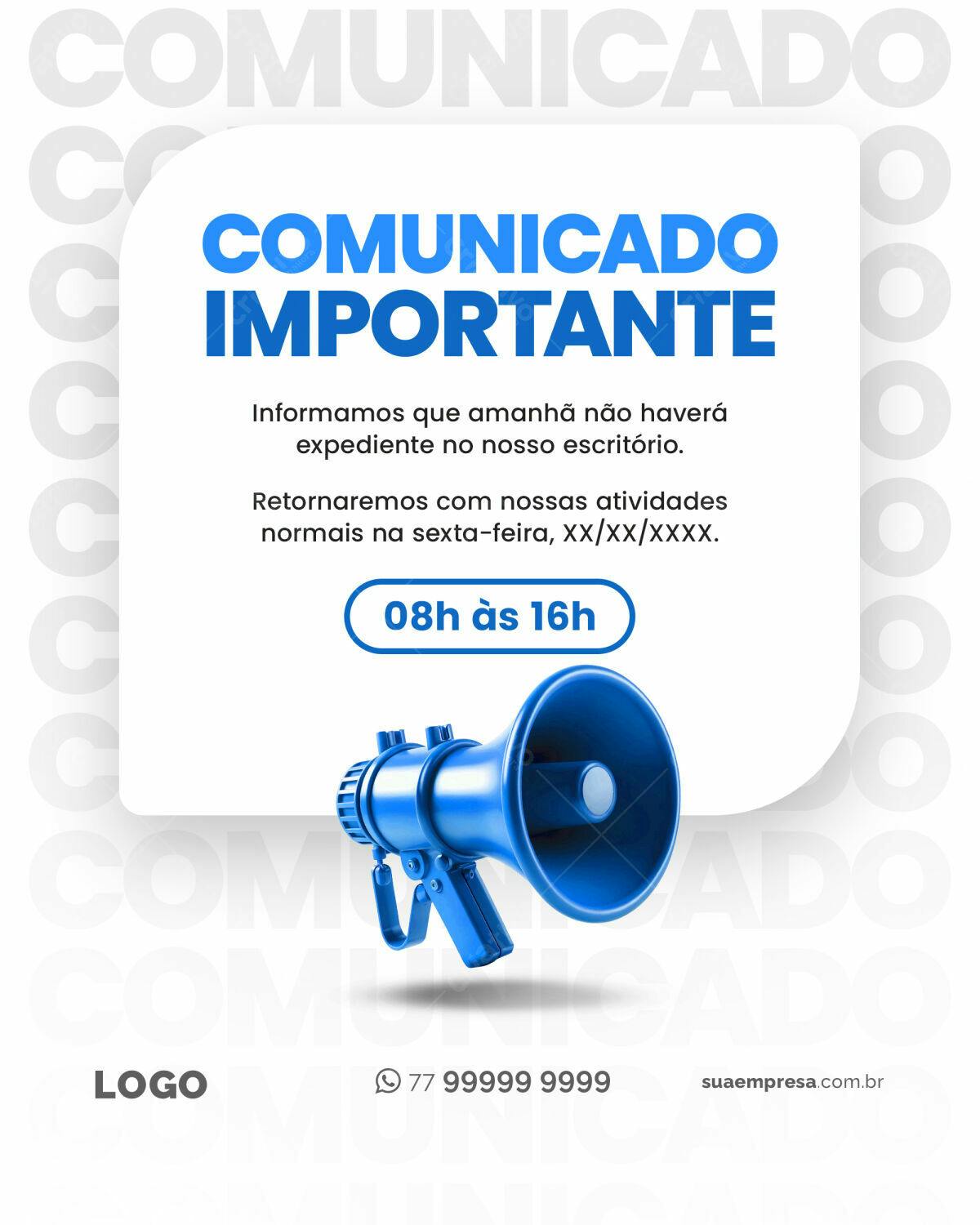 Comunicado Importante PSD Editável