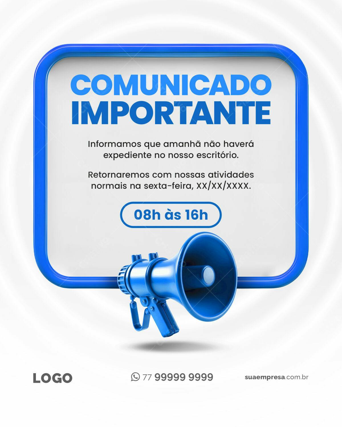 Comunicado Importante PSD Editável para Redes Sociais