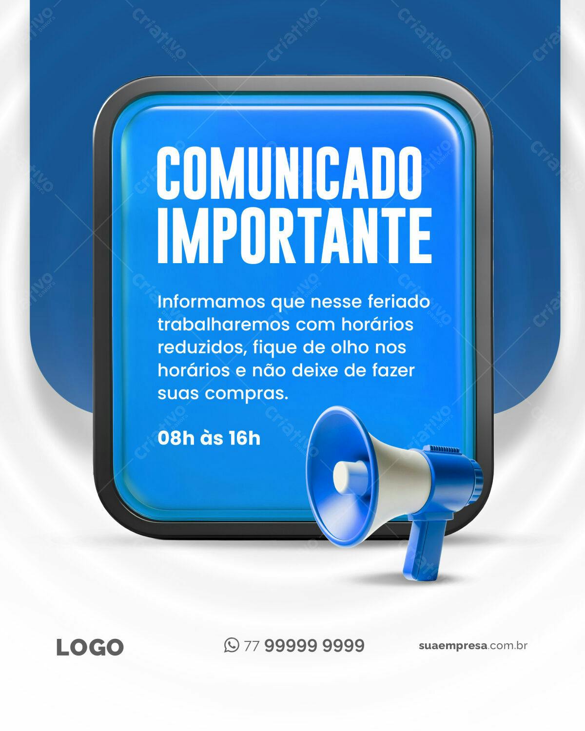 Comunicado Feriado PSD Editável