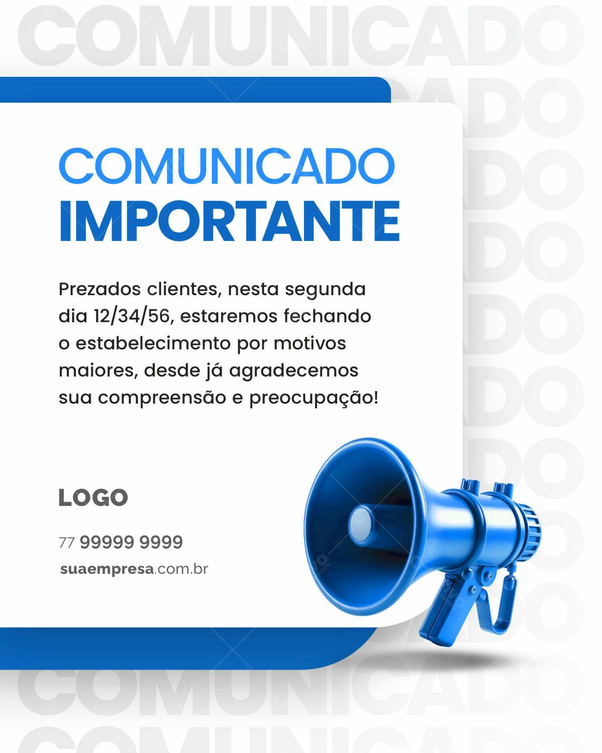 Comunicado Importante PSD Editável