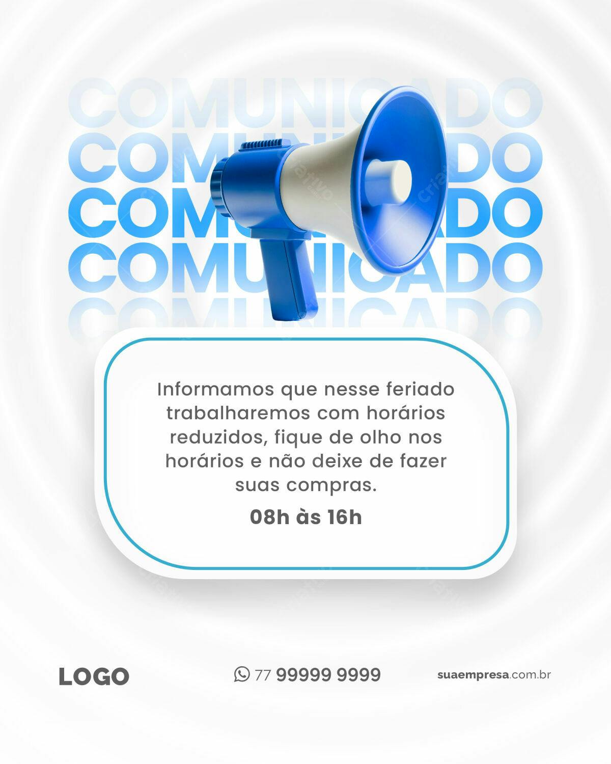 Comunicado Feriado PSD Editável