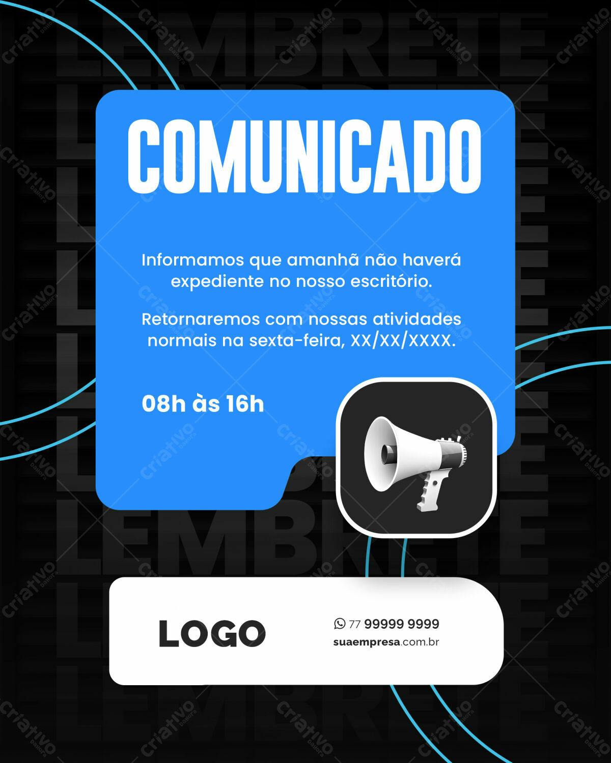 Comunicado Empresa PSD Editável