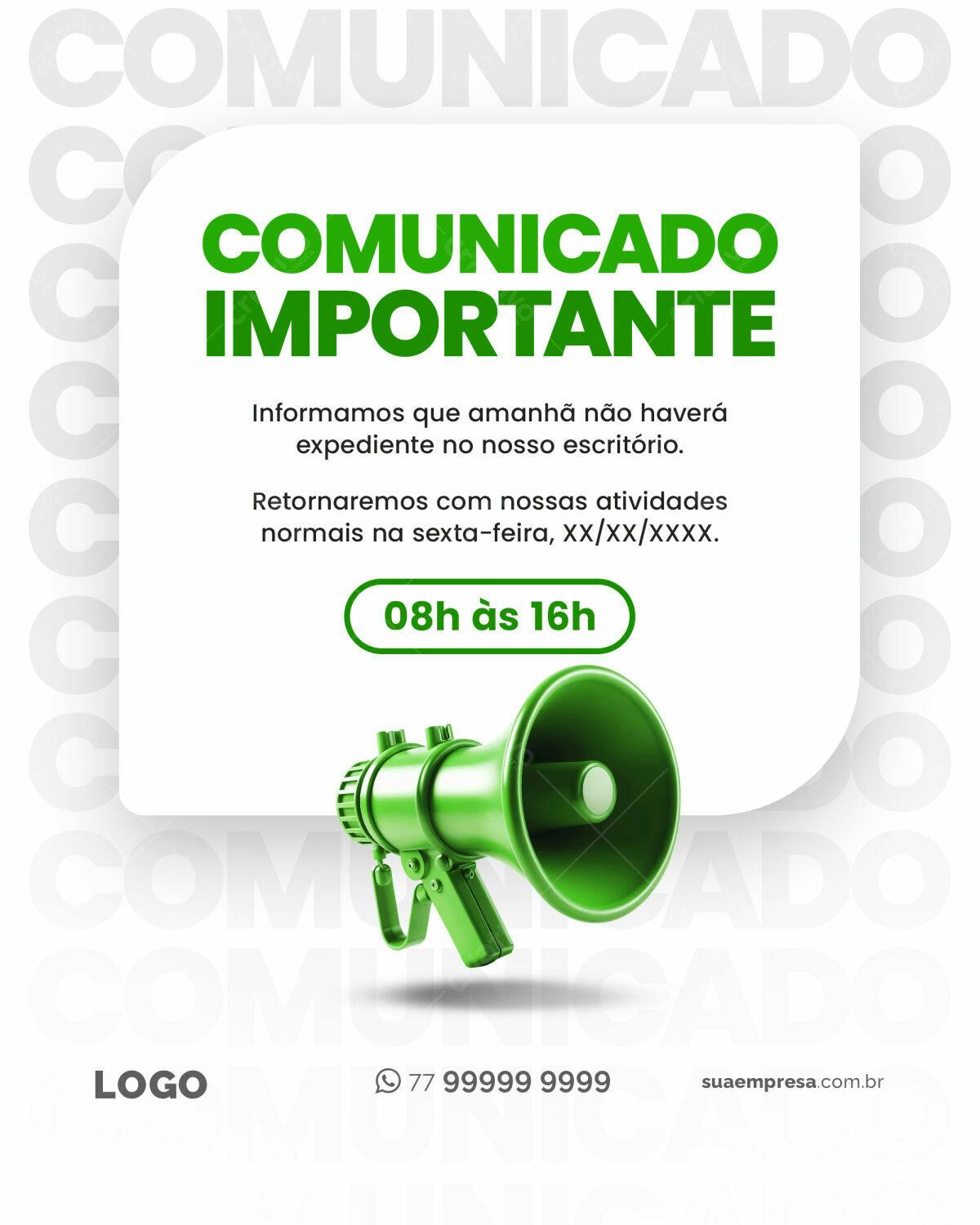 Comunicado Importante PSD Editável