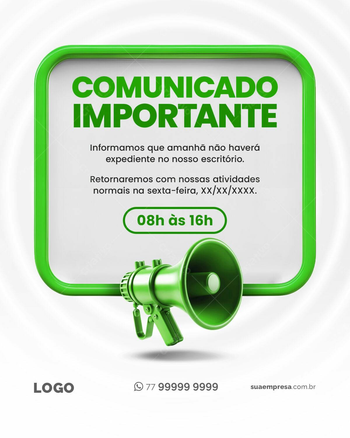 Comunicado Importante PSD Editável