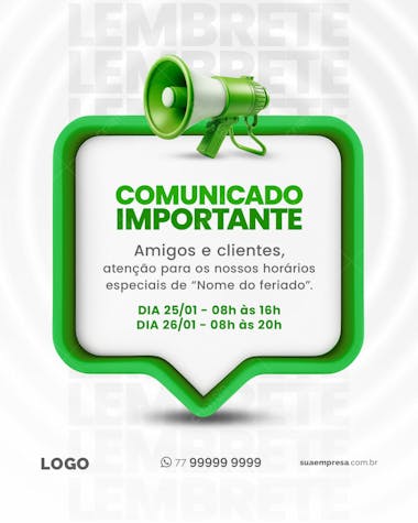 Social media para avisos e comunicados