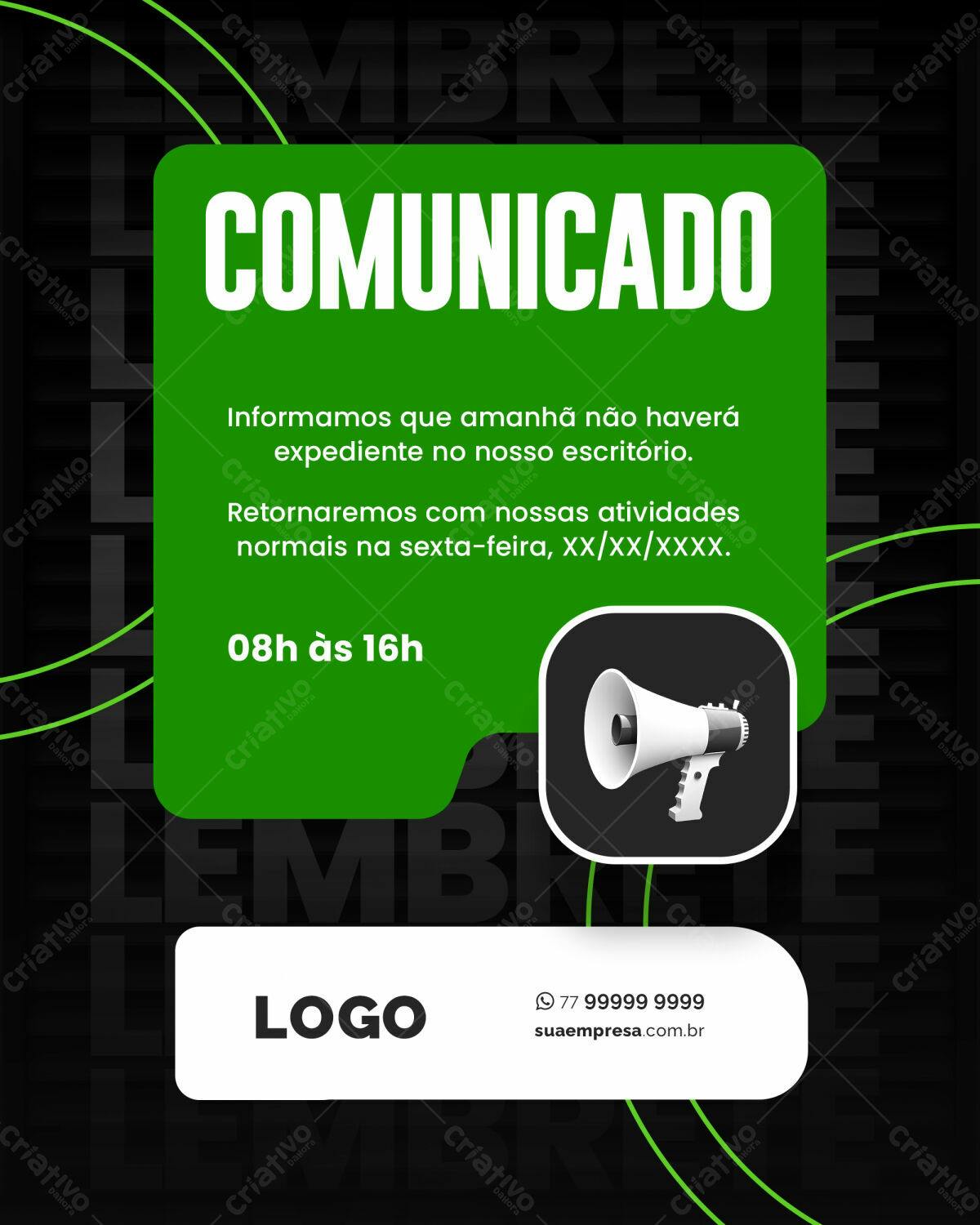 Comunicado para Empresas PSD Editável