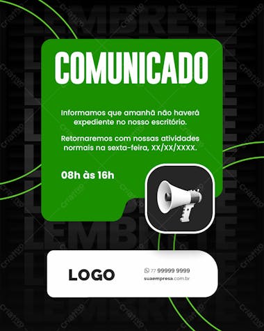 Social media para avisos e comunicados