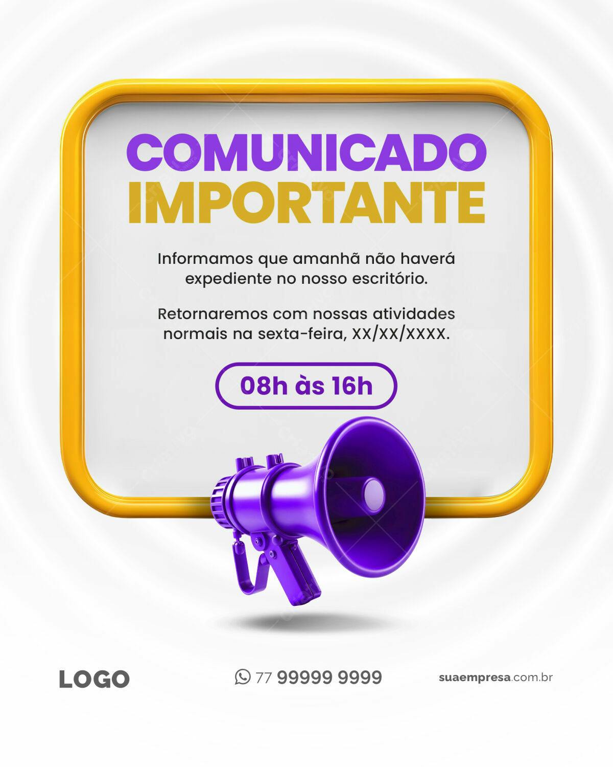 Comunicado Importante PSD Editável