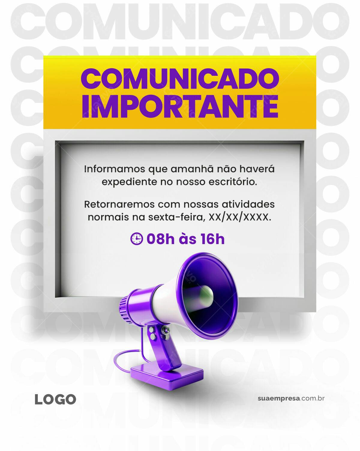 Comunicado Importante PSD Editável