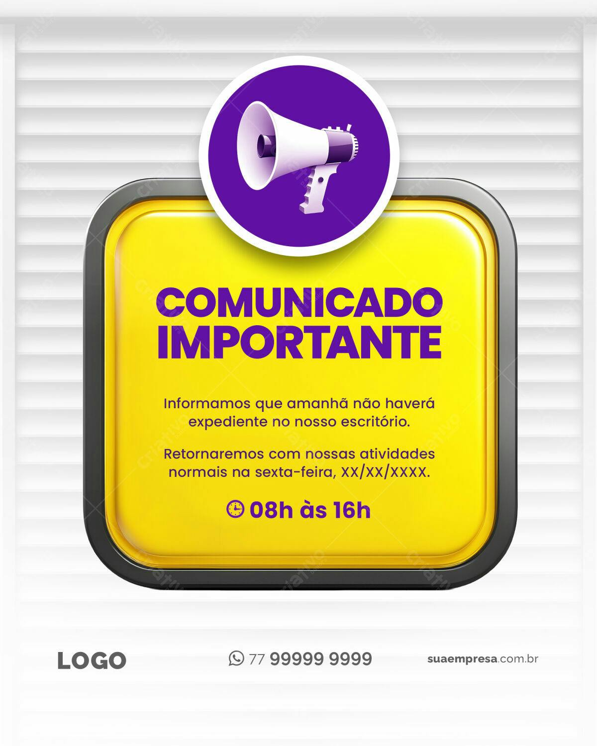 Comunicado Importante PSD Editável