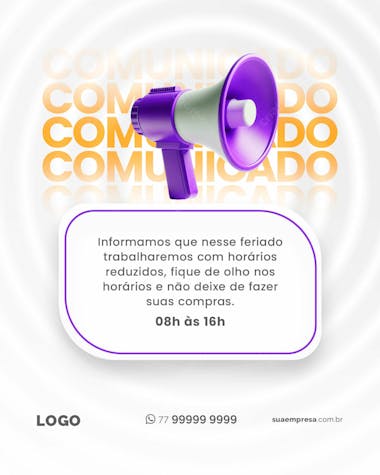 Social media para avisos e comunicados