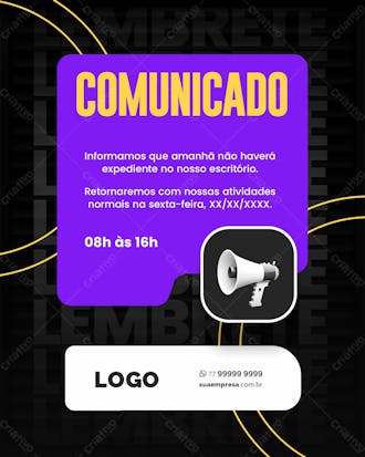 Social media para avisos e comunicados