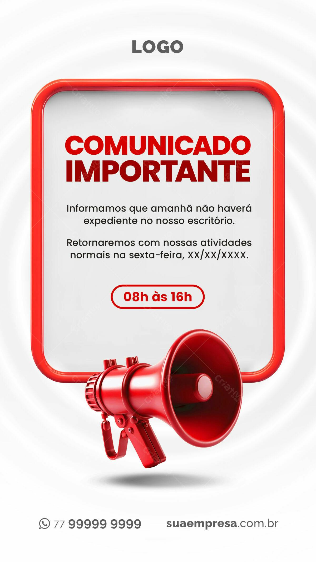 Comunicado Importante PSD Editável para Empresas