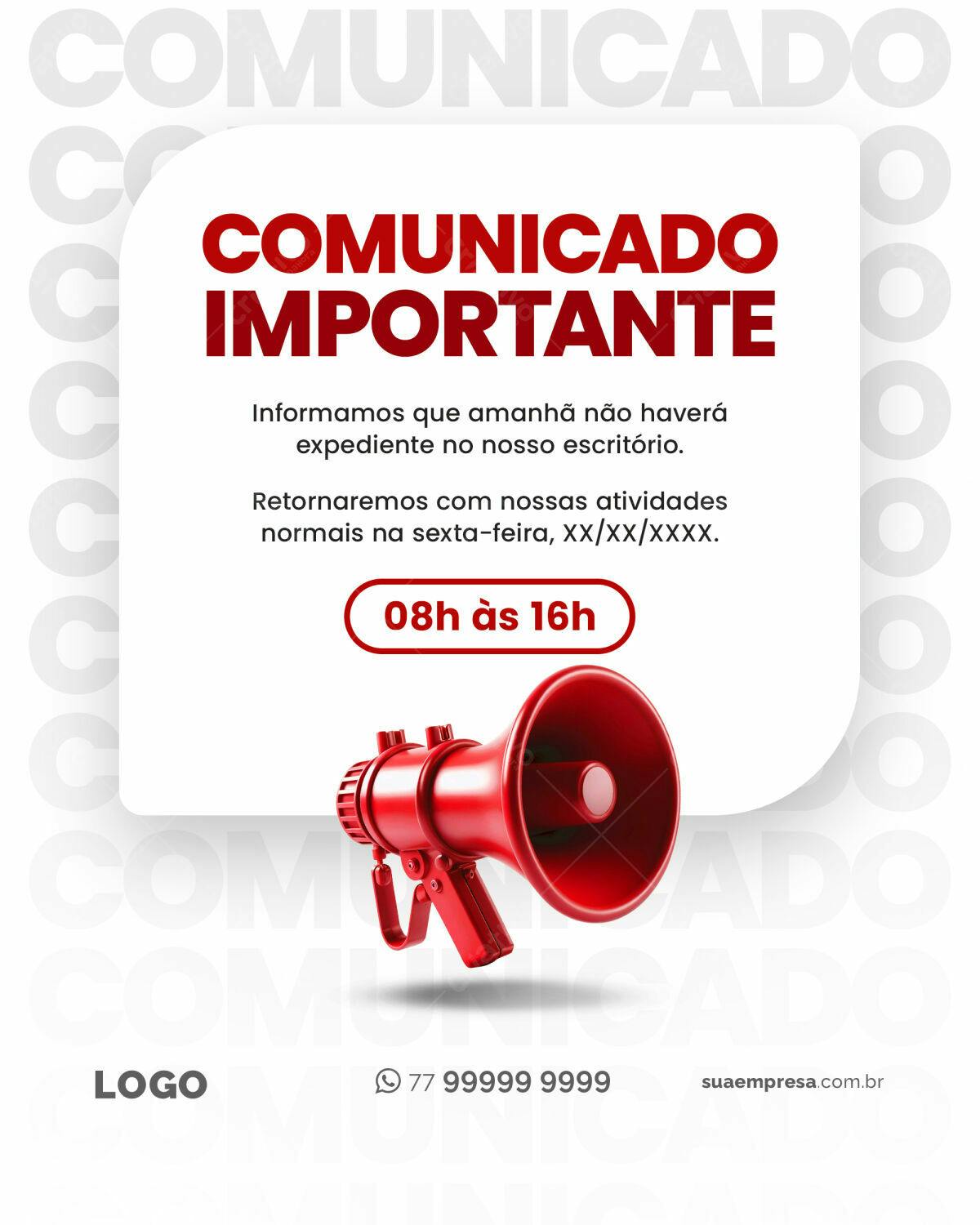 Comunicado Importante PSD Editável