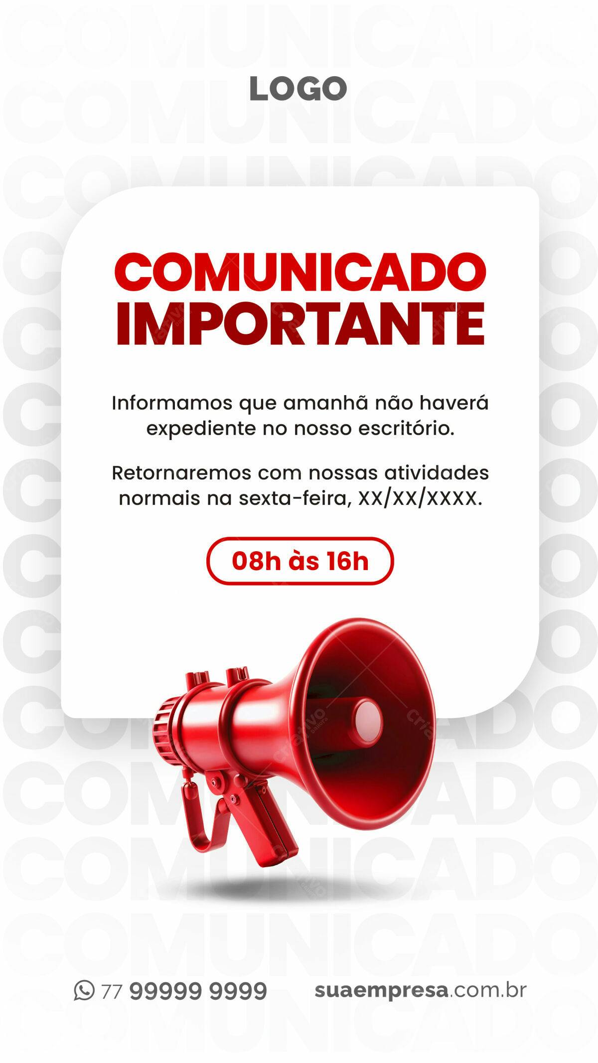 Comunicado Importante PSD Editável