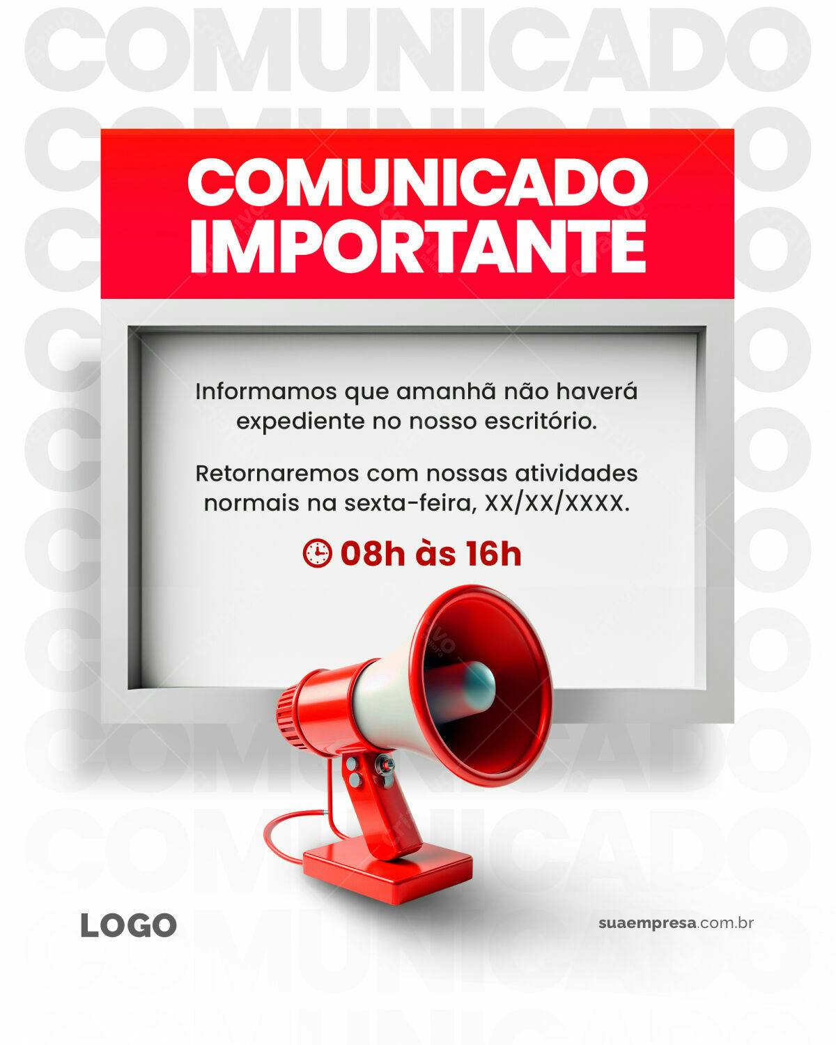 Comunicado Importante PSD Editável
