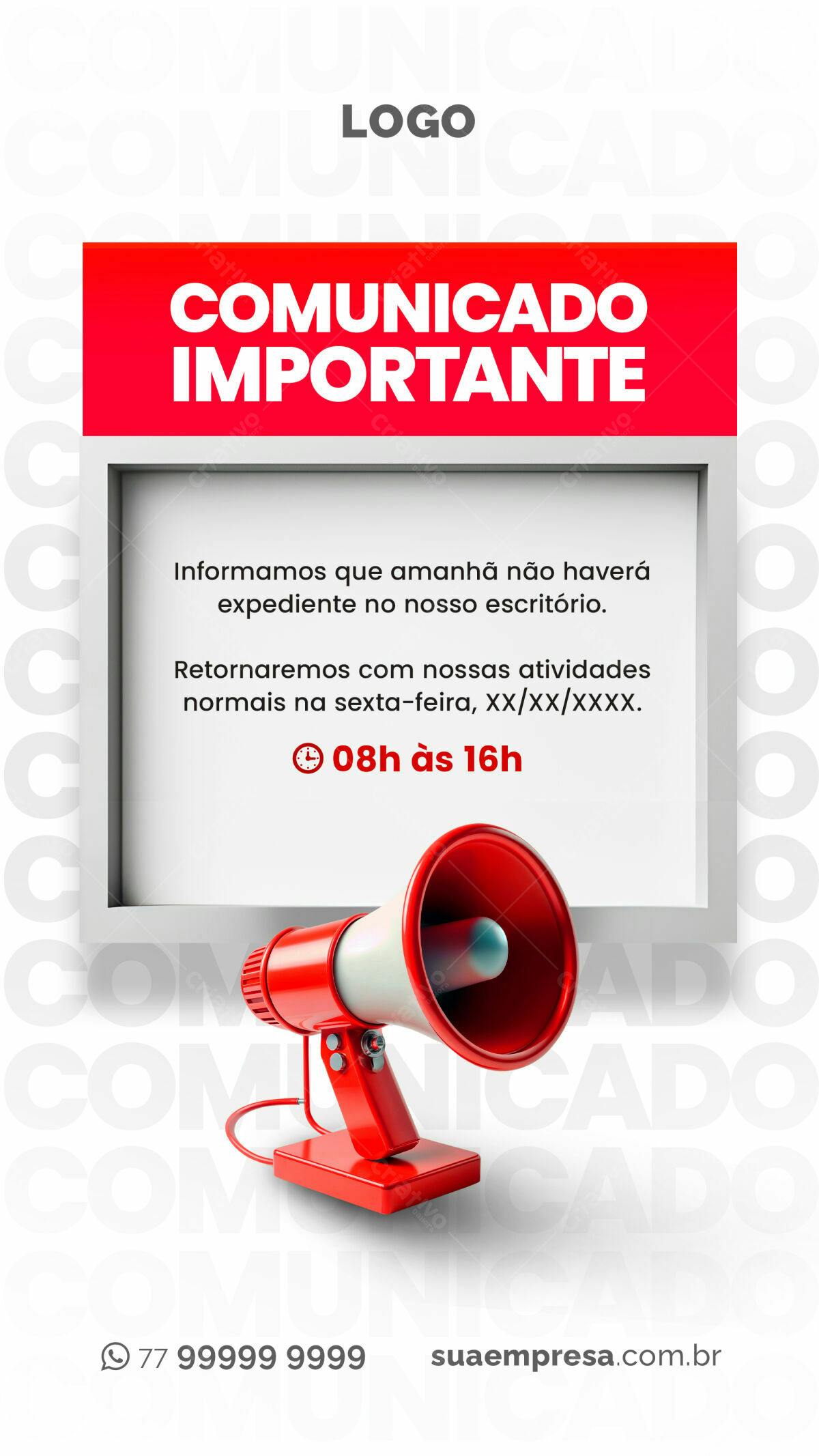 Comunicado Importante PSD Editável