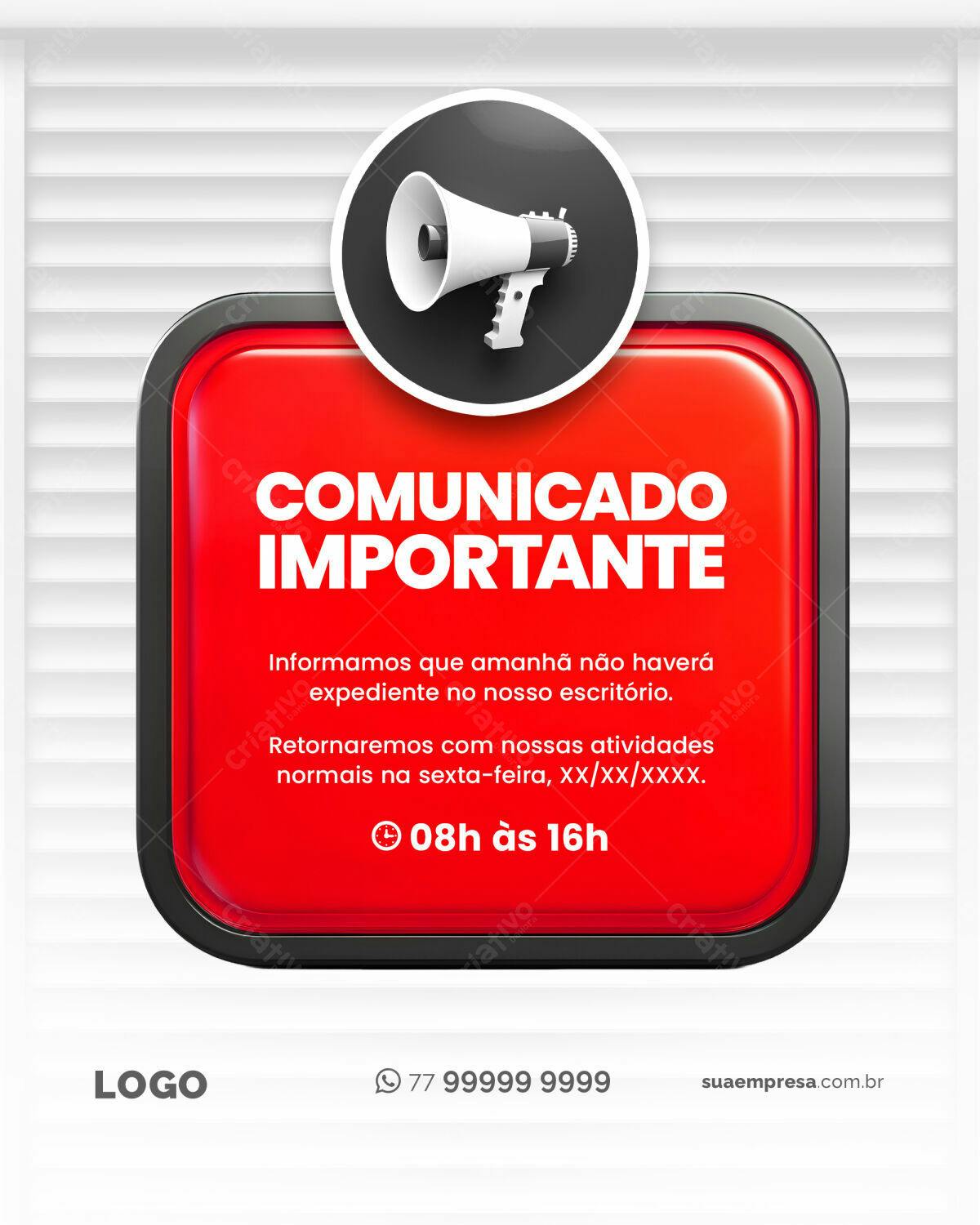 Comunicado Importante PSD Editável
