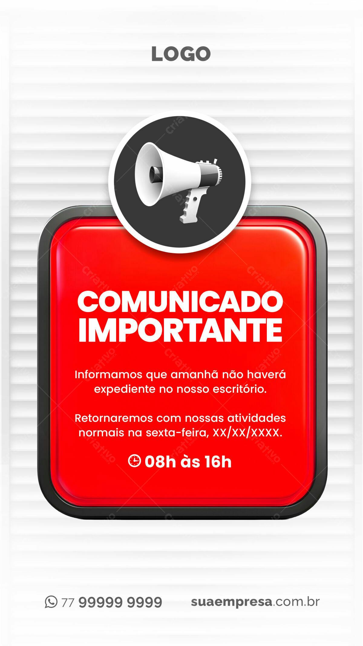 Comunicado Importante PSD Editável