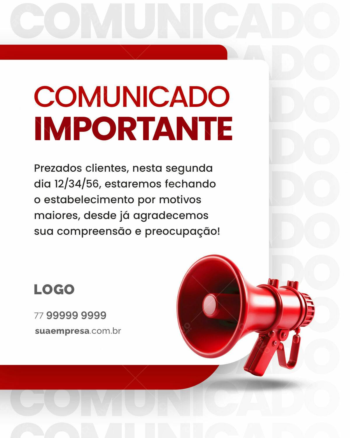 Comunicado Importante PSD Editável