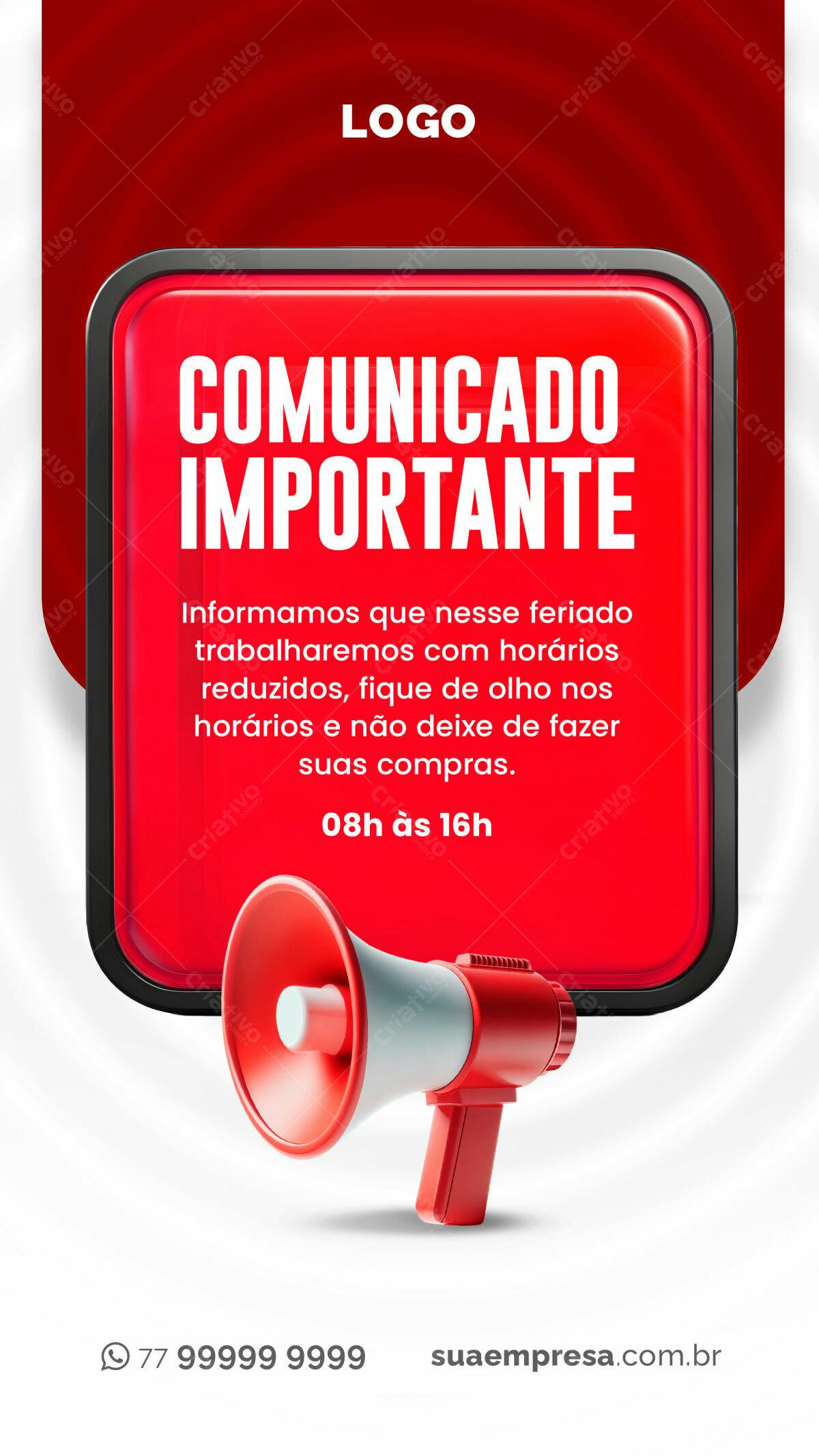 Comunicado Feriado PSD Editável