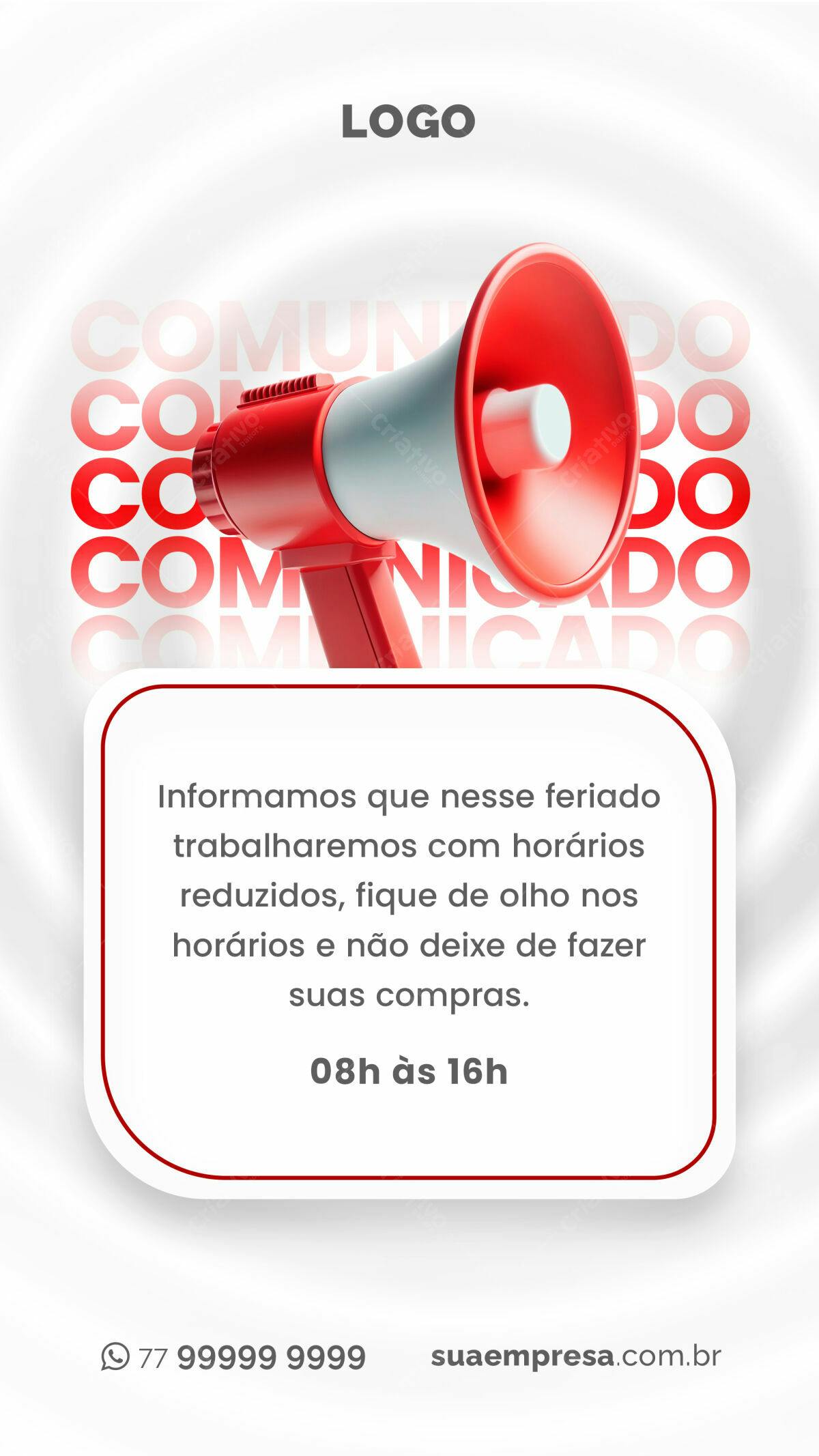 Comunicado Feriado PSD Editável