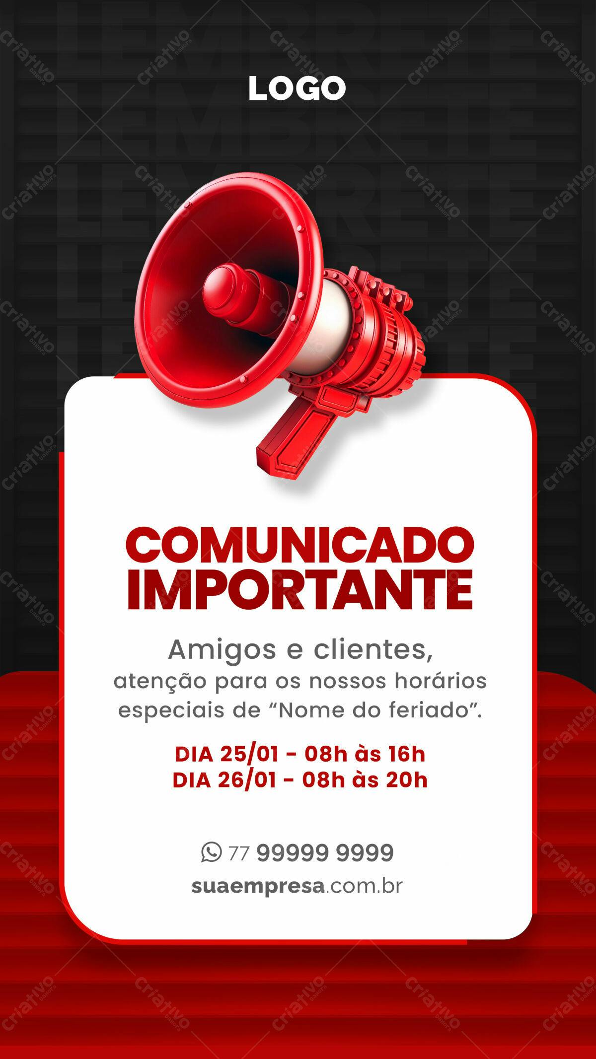 Comunicado Importante PSD Editável