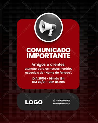 Social media para avisos e comunicados