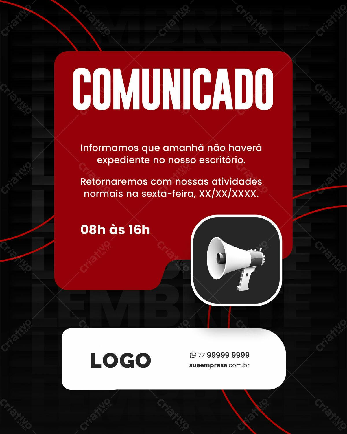 Comunicado de Encerramento PSD Editável