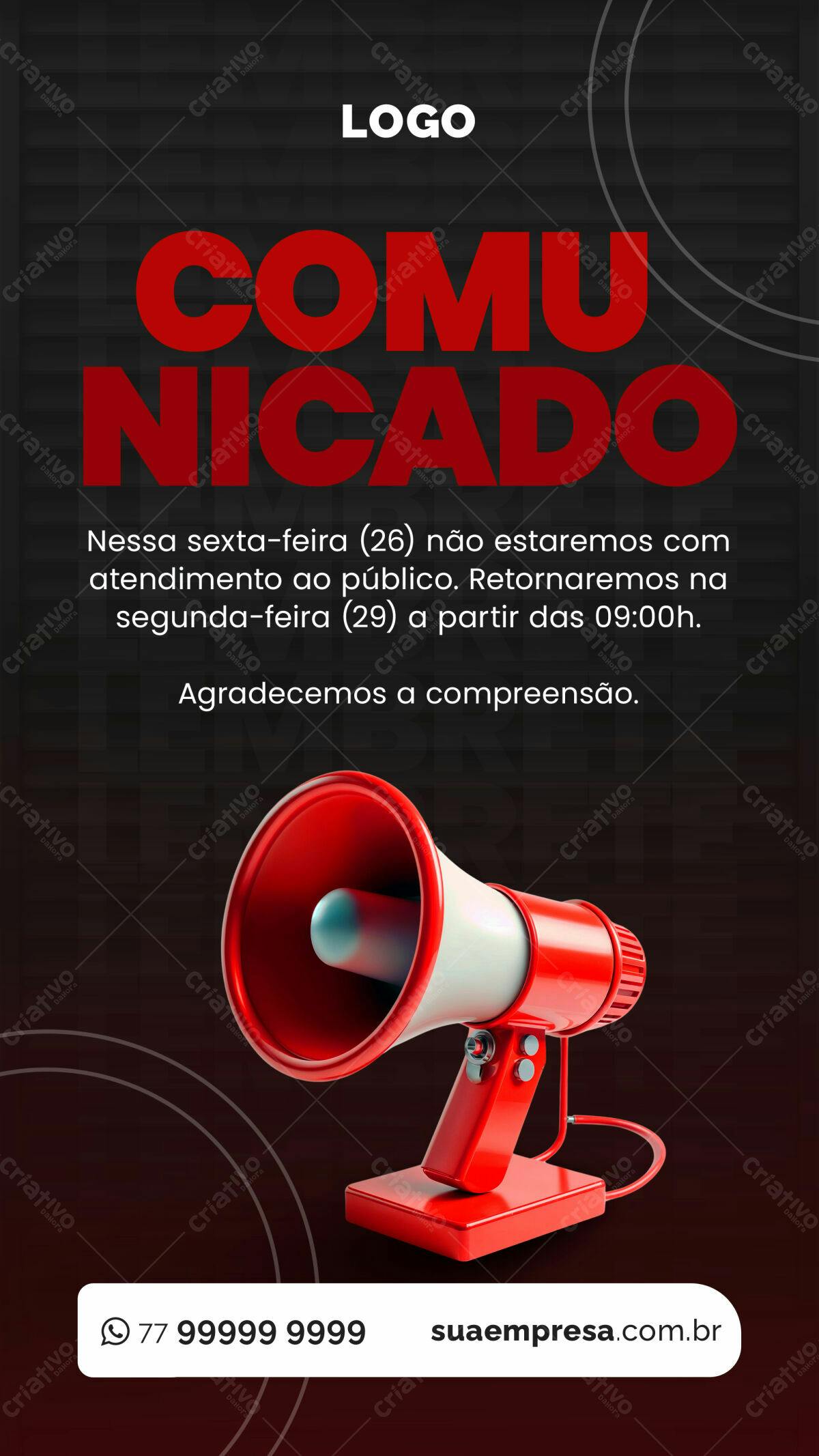 Comunicado de Encerramento PSD Editável