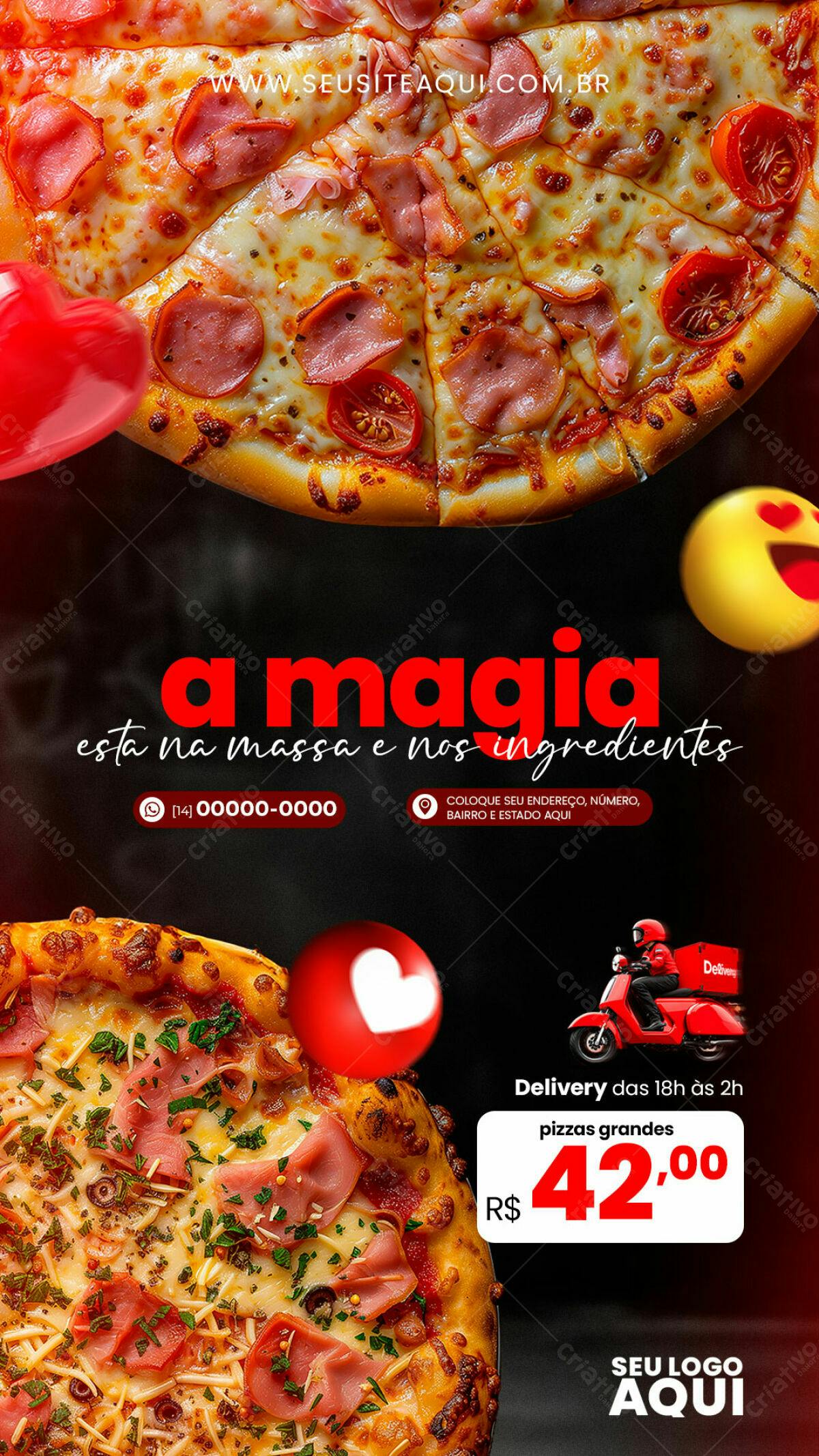 Flyer para Pizzaria PSD Editável