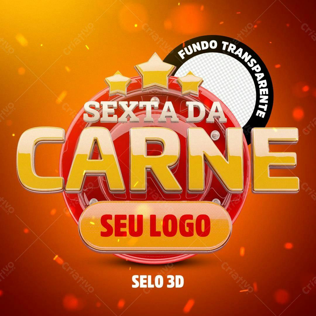 Selo 3D promocional vermelho e dourado