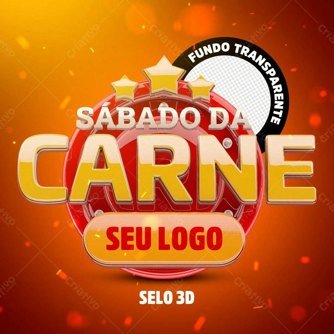 Selo 3D promocional vermelho e dourado